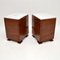 Art Deco Satin Birch Marble Top Bedside / Side Cabinets, Set of 2 9
