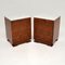 Art Deco Satin Birch Marble Top Bedside / Side Cabinets, Set of 2 10