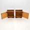 Art Deco Satin Birch Marble Top Bedside / Side Cabinets, Set of 2 5