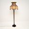 Antique Floor Lamp with Silk Shade, Image 2