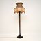 Antique Floor Lamp with Silk Shade, Image 1