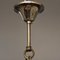Lámpara colgante francesa de metal cromado y vidrio opalino, años 40, Imagen 7