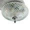 Round Mid-Century Ceiling or Wall Lamp in Crystal Glass & Chrome, 1970s 1