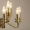 Lustre Mid-Century en Laiton avec 12 Lampes, 1960s 3