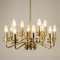 Mid-Century Brass Chandelier with 12 Lights, 1960s 2