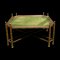 Mid-Century Spanish Faux Bamboo Coffee Table with Brass Top 1