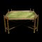 Mid-Century Spanish Faux Bamboo Coffee Table with Brass Top, Image 1