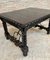 Spanish Baroque Table with Dark Walnut Solomonic Legs with Carved Structure and Iron Stretcher 6