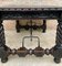 Spanish Baroque Table with Dark Walnut Solomonic Legs with Carved Structure and Iron Stretcher 15