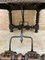 Spanish Baroque Table with Dark Walnut Solomonic Legs with Carved Structure and Iron Stretcher 17