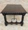 Spanish Baroque Table with Dark Walnut Solomonic Legs with Carved Structure and Iron Stretcher 8