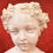 Estatua antigua de mármol, busto de niña con corona de flores, siglo XIX, Imagen 6