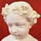 Estatua antigua de mármol, busto de niña con corona de flores, siglo XIX, Imagen 5