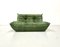 Vintage French Forest Green Leather 2-Seater Sofa by Michel Ducaroy for Ligne Roset 1