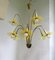 Messing Blumenkorb Deckenlampe, 1950er 1