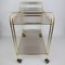 Mid-Century Glass and Gold Serving Trolley or Bar Cart, 1980s 3