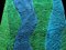 Decorazione da parete Pop Art vintage fatta a mano in lana blu e verde, anni '70, Immagine 5