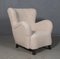 Danish Lounge Chair and Ottoman in Lambswool, 1940s, Set of 2, Image 5