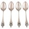 Cucchiai da dessert in argento 830 di Georg Jensen Akkeleje, anni '20, set di 4, Immagine 1