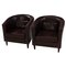 Vintage Brown Leather Tub Chairs, Set of 2, Image 1