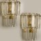 Large Faceted Glass and Gilt Brass Sconces by J. T. Kalmar, Vienna, 1960s, Set of 2 2