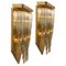 H29.9 Venini Style Murano Glass and Gilt Brass Sconce, 1960s 1