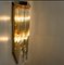 Aplique H29.9 estilo Venini de cristal de Murano y latón dorado, años 60, Imagen 11