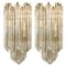Venini Style Murano Glass and Gilt Brass Sconces, 1960s, Set of 2 1