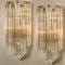 Venini Style Murano Glass and Gilt Brass Sconces, 1960s, Set of 2 2