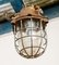 Brutalist Industrial Clear Glass Hanging Cage Lamp 2