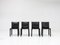 CAB Stühle aus schwarzem Leder von Mario Bellini für Cassina, 1977, 4er Set 1