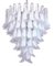Großer weißer Murano Glas Kronleuchter im Stil von Mazzega 1