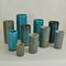 Blue Ceramic Cylinder Vases by Groeneveldt, Set of 10 2