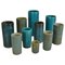 Blaue Zylinderförmige Keramikvasen von Groeneveldt, 10er Set 1