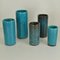 Blue Ceramic Cylinder Vases by Groeneveldt, Set of 10 4