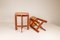 Mid-Century Teak and Leather Stools by Uno & Östen Kristiansson for Luxus, Sweden, Set of 2 16