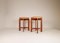 Mid-Century Teak and Leather Stools by Uno & Östen Kristiansson for Luxus, Sweden, Set of 2 2