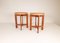 Mid-Century Teak and Leather Stools by Uno & Östen Kristiansson for Luxus, Sweden, Set of 2 4