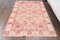 Small Vintage Turkish Handmade Floral Oushak Area Rug in Red Wool 1