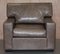 Large Grey Leather Armchairs or Love Seats, Set of 2 3