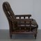 Restored Dutch Tufted Brown Leather Chesterfield Library Armchairs, Set of 2 11