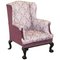 Victorian Restored and Reupholstered Claw and Ball Feet Wingback Armchair, Image 1