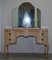 Vintage Art Deco Light Burr Walnut Dressing Table with Tri Fold Mirrors 2