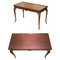 Vintage Writing Desk in Hardwood with Silk Embroidered Glass Top, Image 1