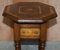 Antique Victorian Sheraton Revival Handmade Side Table with Inlaid Top & Drawers 5