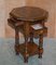 Antique Victorian Sheraton Revival Handmade Side Table with Inlaid Top & Drawers 13