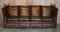 Antique Hand Dyed Brown Leather 4-Seater Drop Arm Sofa from Knoll, Image 2