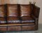 Antique Hand Dyed Brown Leather 4-Seater Drop Arm Sofa from Knoll 5