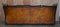Sofá de cuatro plazas antiguo de cuero marrón teñido a mano de Knoll, Imagen 15