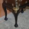 Antique Japanese Elm Side Table on Stand with Ornate Cast Brass Fixtures, 1880s 7